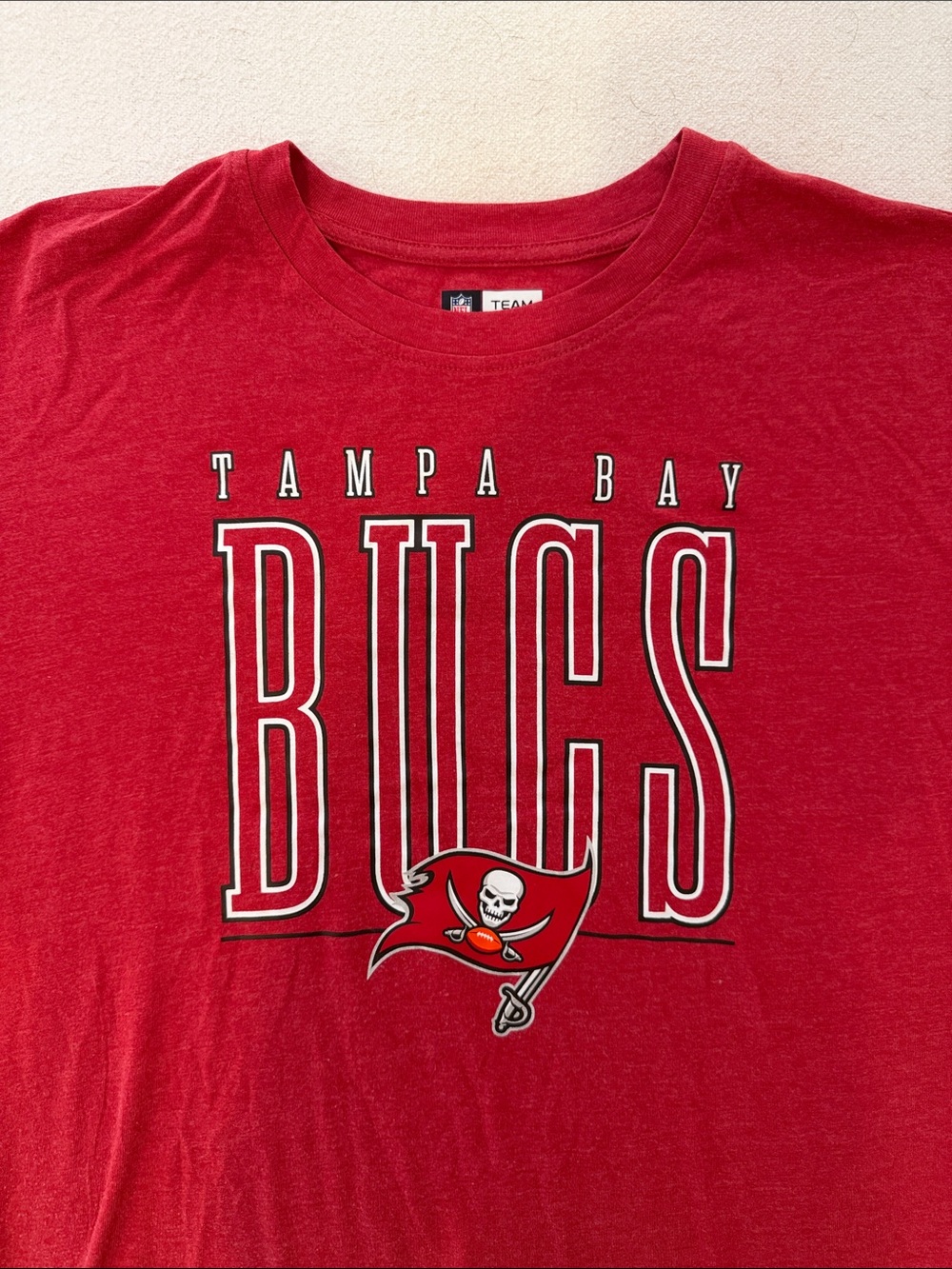 NFL Tampa Bay Bucs Red Graphic Tee with Logo